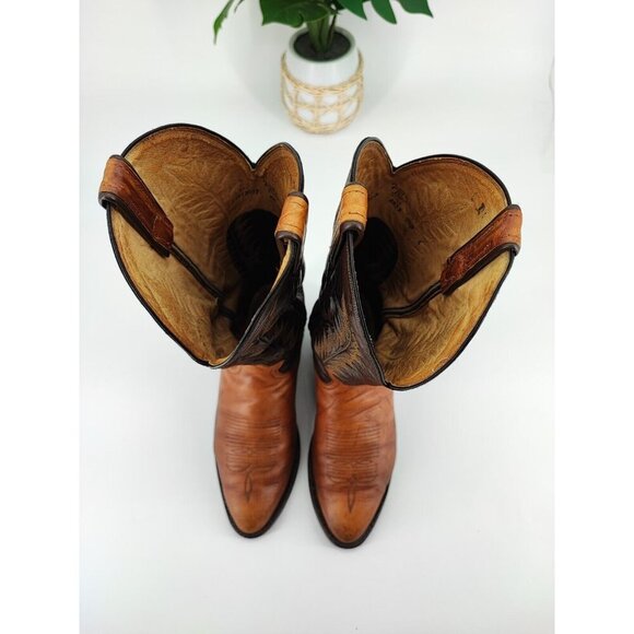 Tony Lama Men's Brown Leather Western Boots Size 9.5D US - Picture 4 of 10